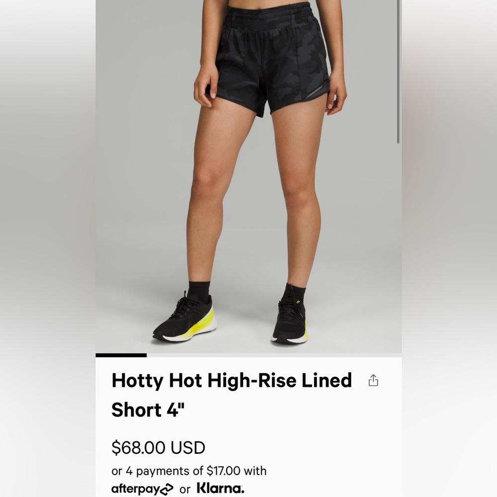 DARK CAMO LULULEMON HOTTY HOT SHORTS
